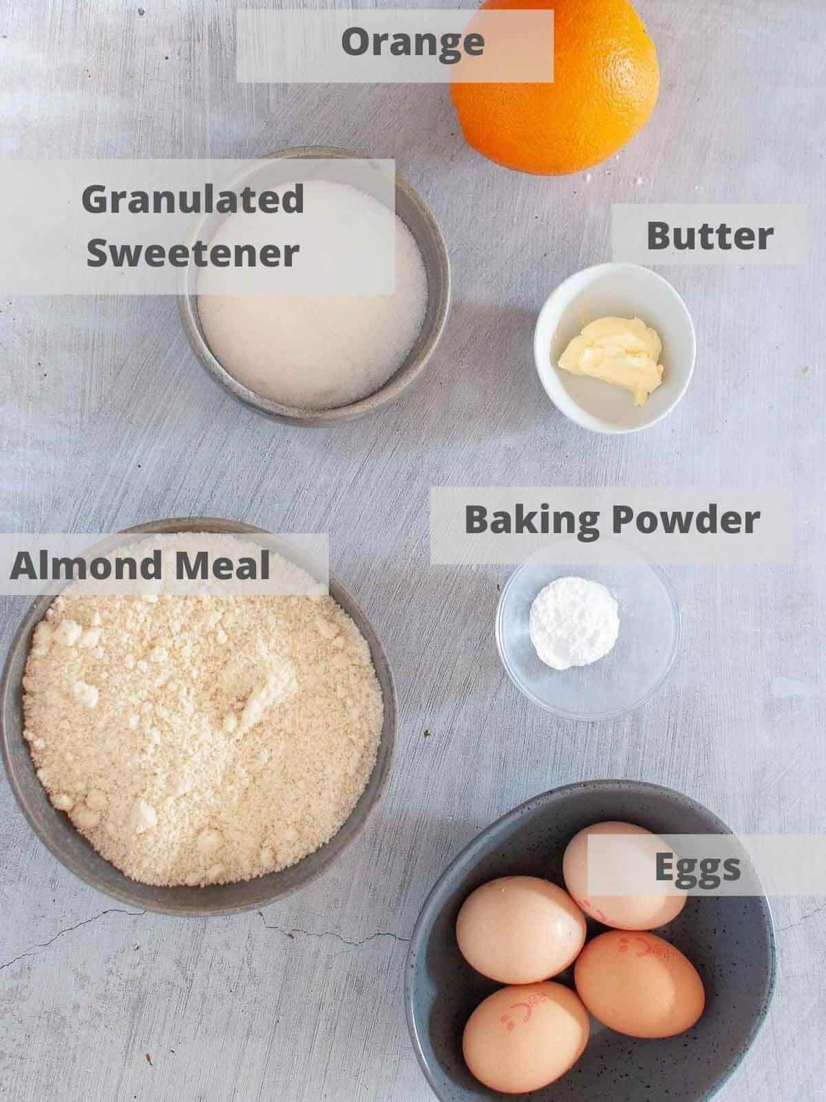 ingredients for healthy orange cake