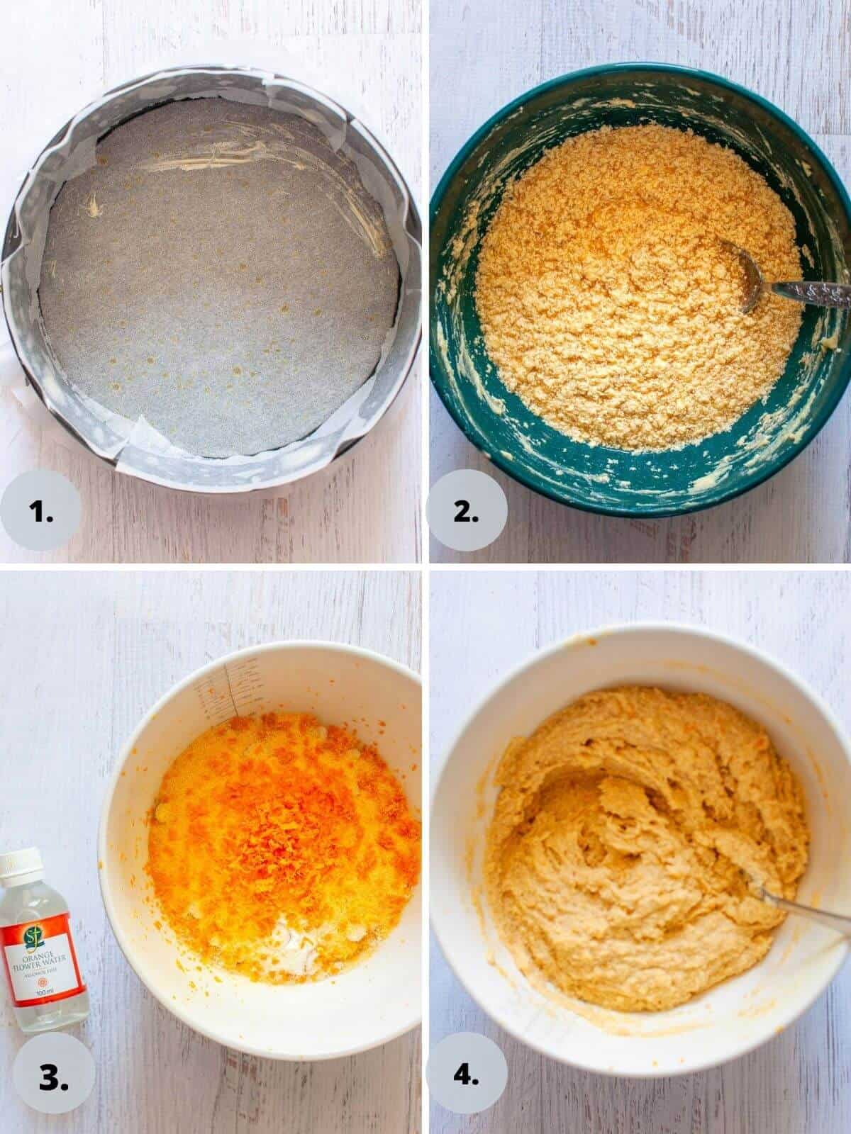 making orange polenta cake step by step