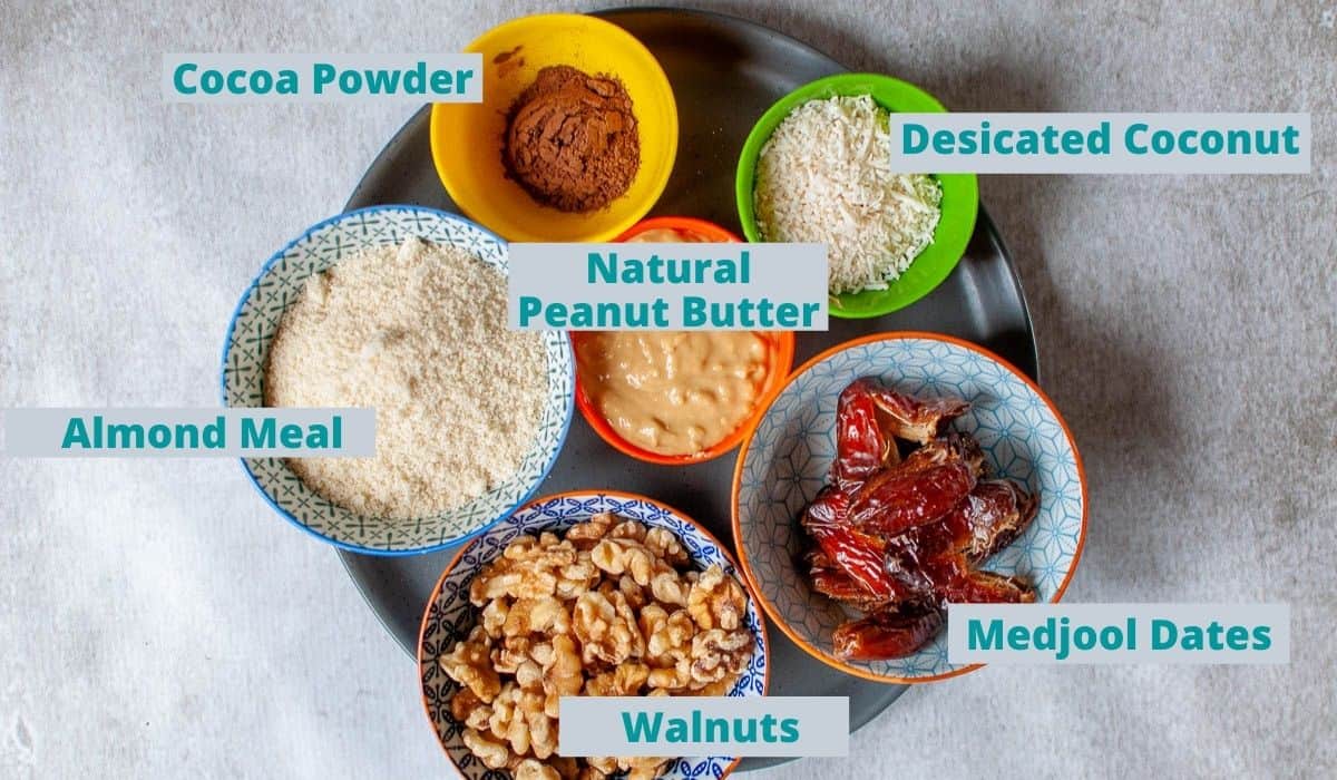 ingredients for peanut butter bliss balls