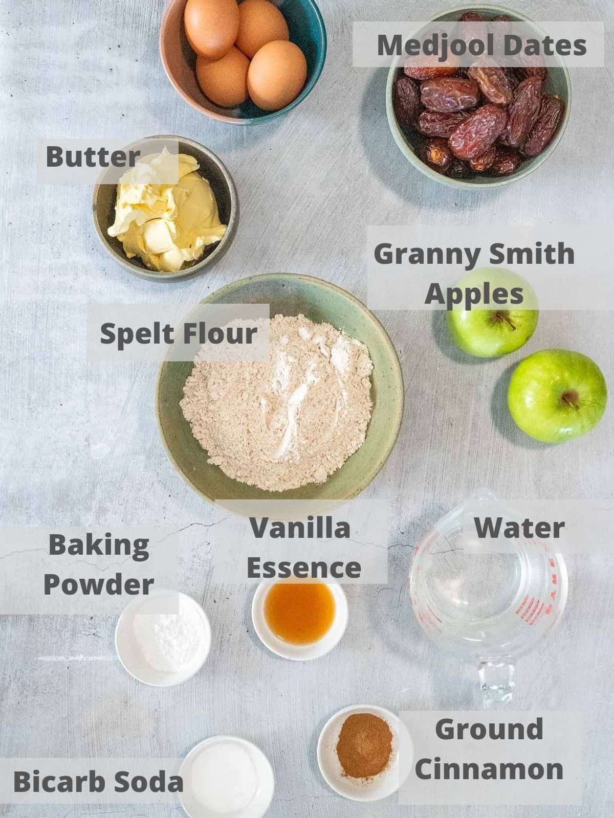 ingredients for healthy sticky date cake