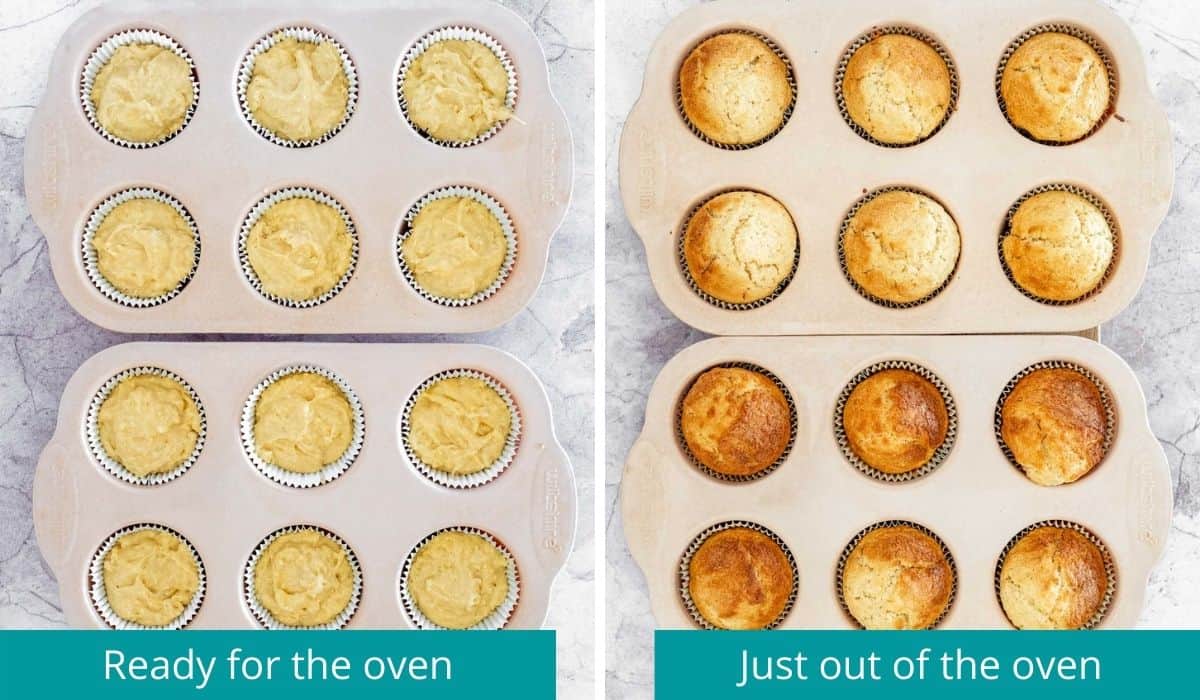 cupcakes before and after baking