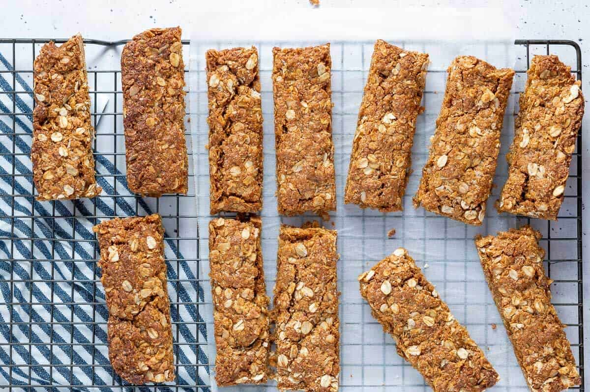 anzac slice bars  cooling on wire rack