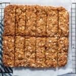 anzac slice bars on a wire rack