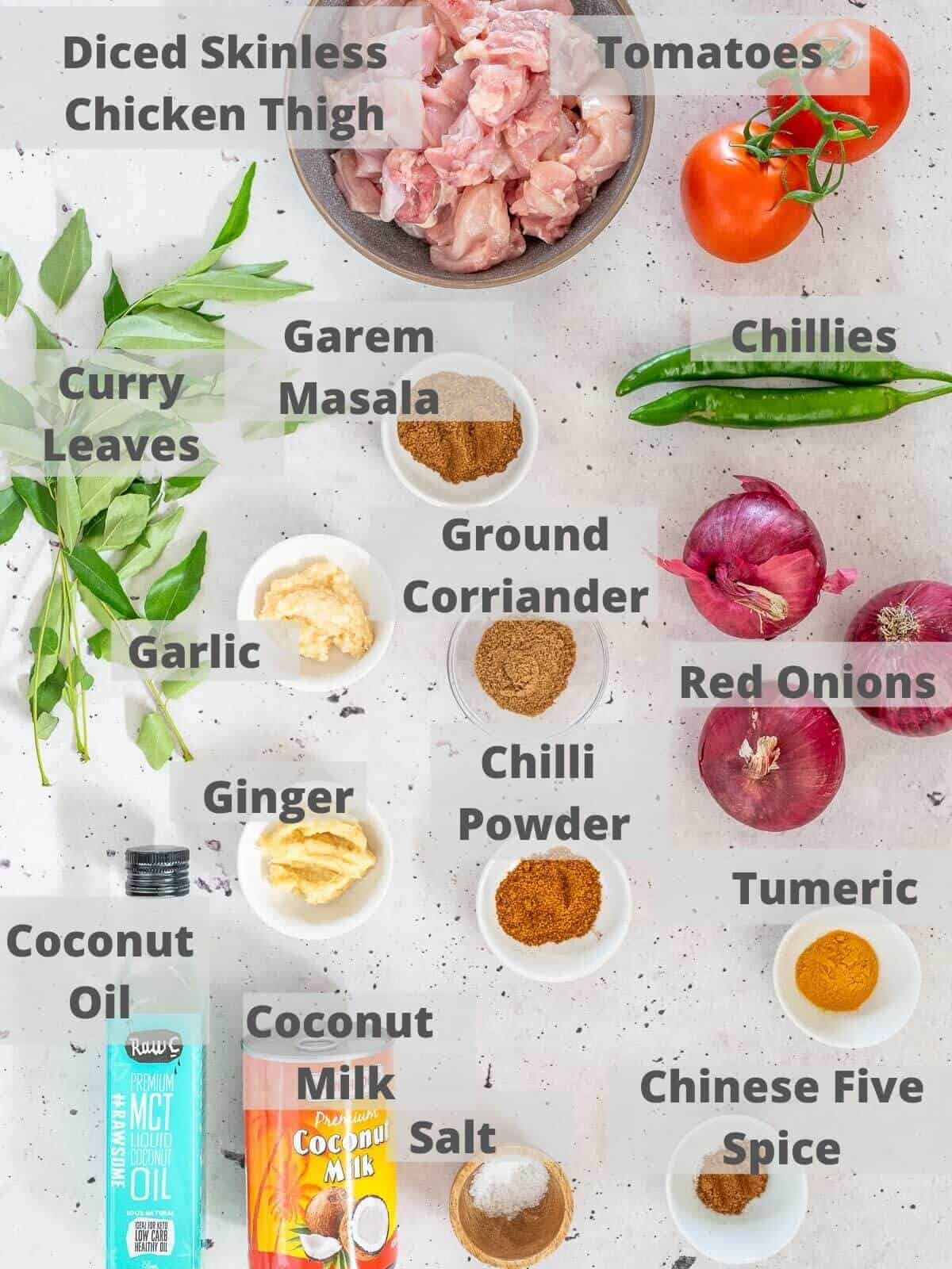 ingredients to make chicken kerala curry