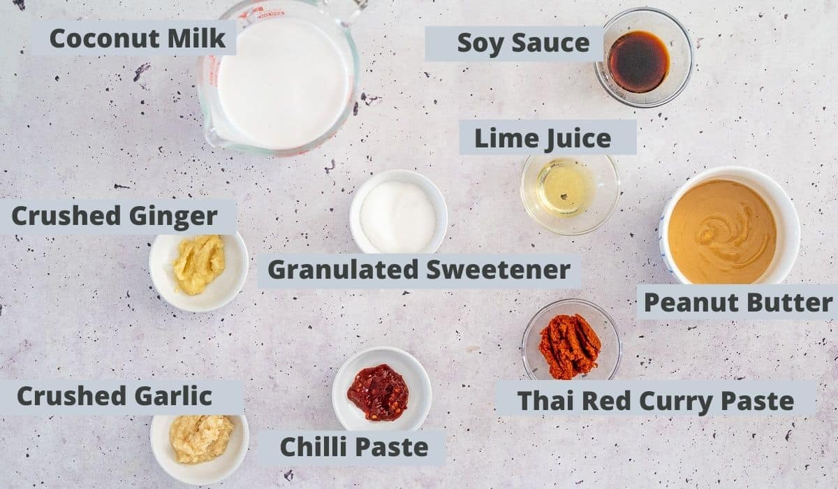 ingredients for satay curry sauce