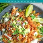 Salmon Burrito Bowl pinterest pin