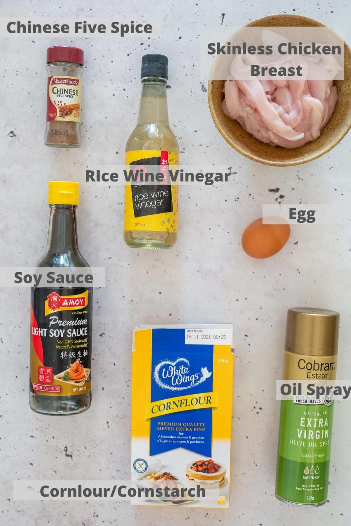 Ingredients to make baked chicken