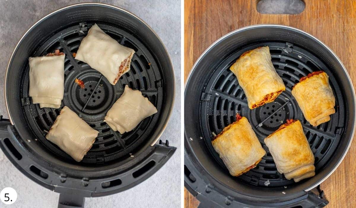 pizza rolls in air fryer basket