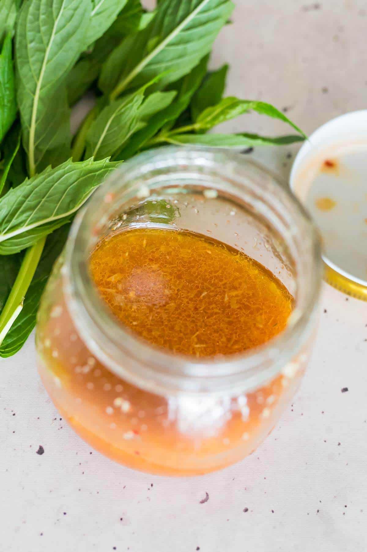 salad dressing in a jar