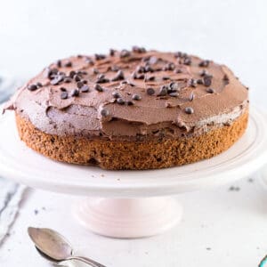 chocolate coffee cake of serving platter