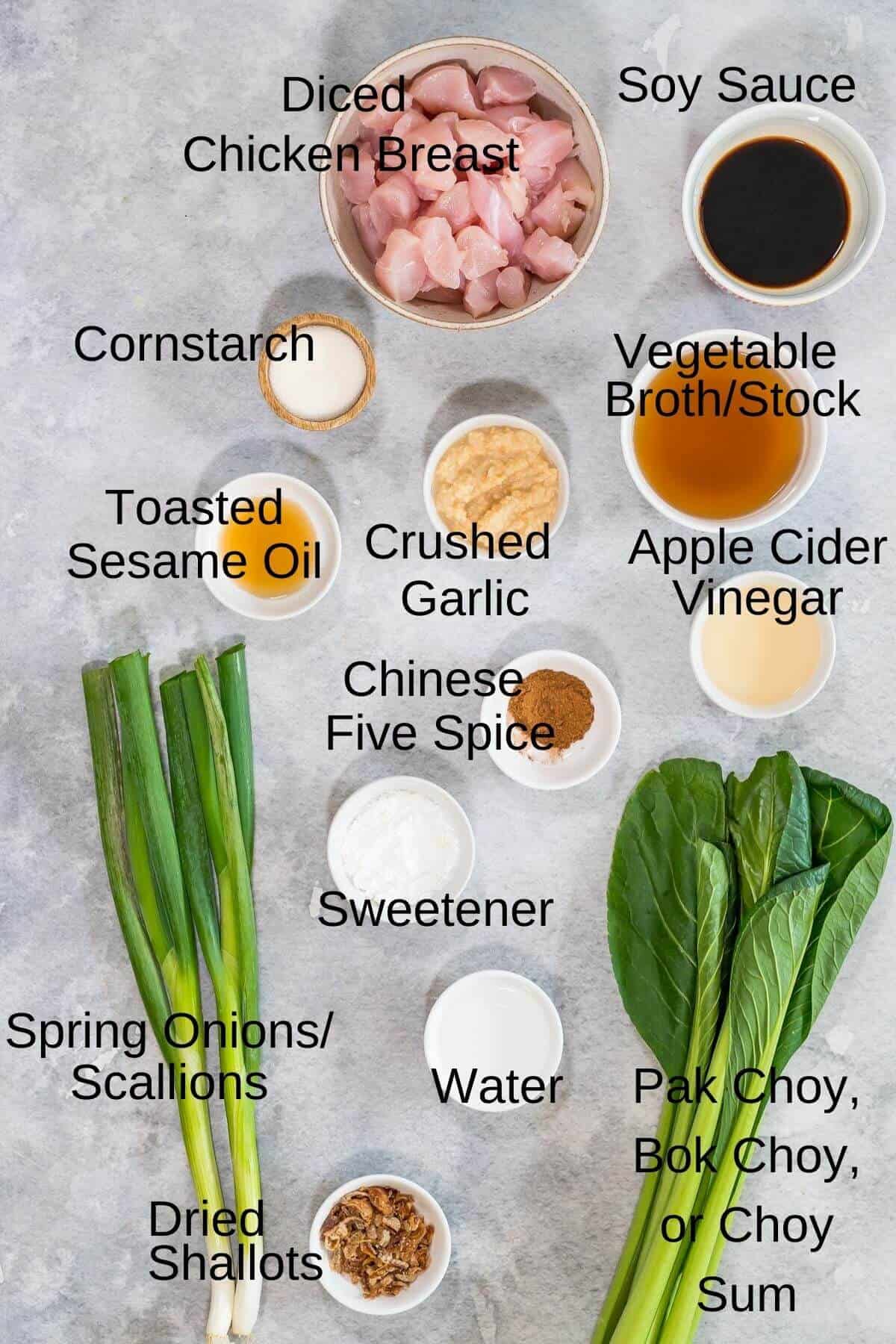 Ingredients for Chinese Garlic Chicken