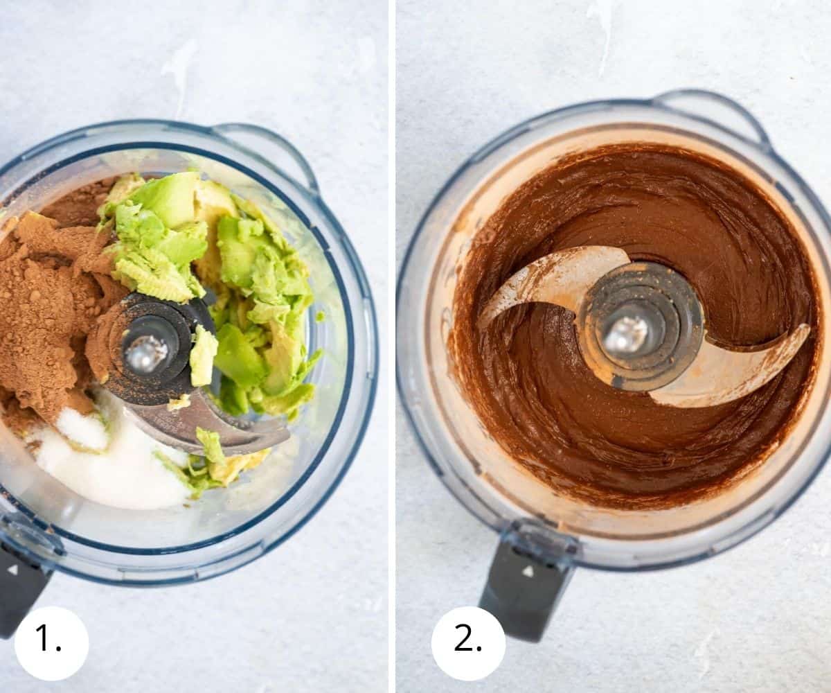 making chocolate frosting in food processor