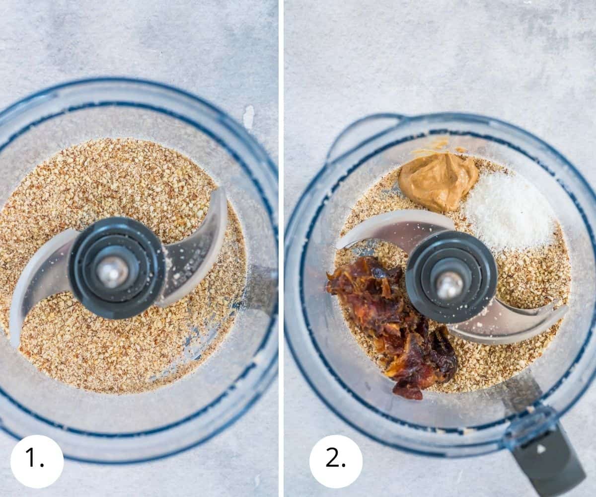 mixing cheesecake base ingredients in food processor