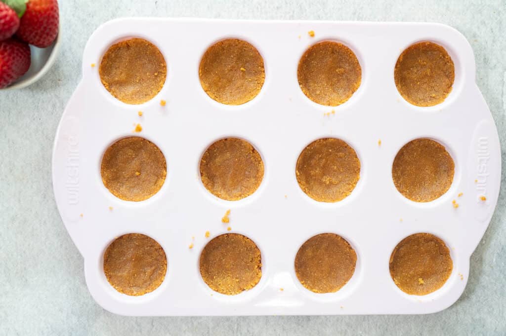 biscuit base in muffin tray