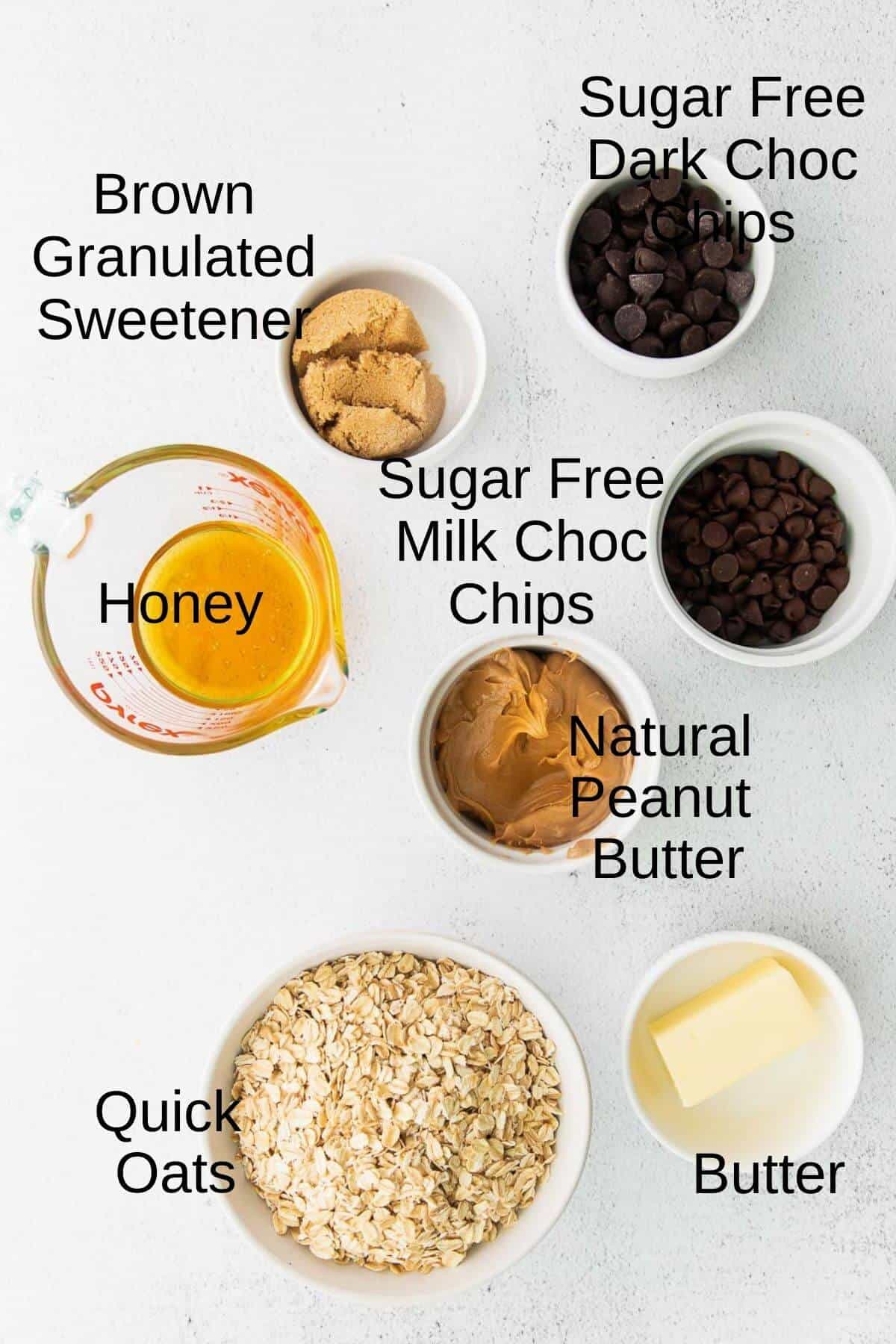 Chocolate oat granola bar ingredients