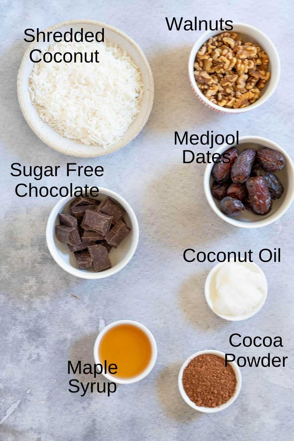 ingredients for chocolate coconut bars