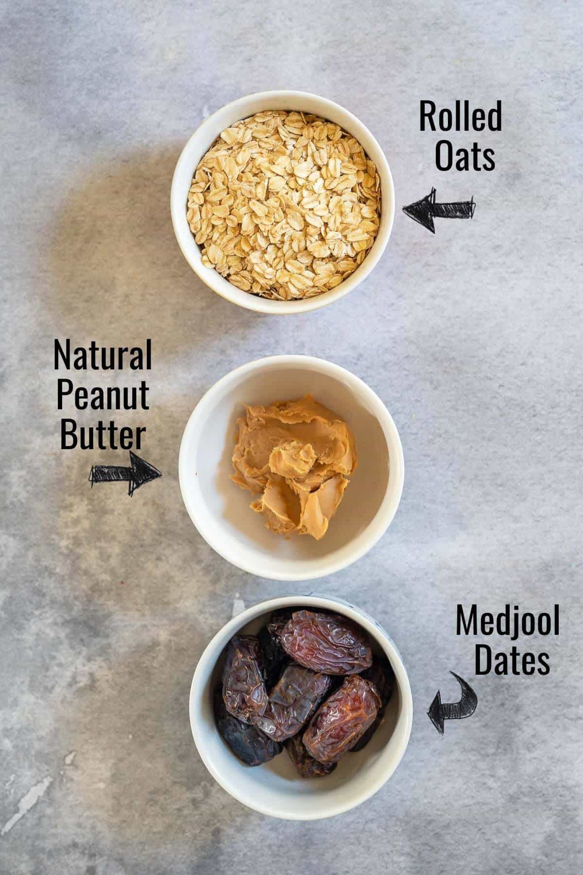 ingredients for peanut butter oatmeal balls