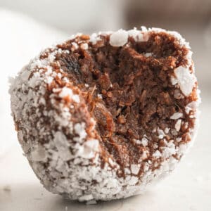 sweet potato truffle with bite out
