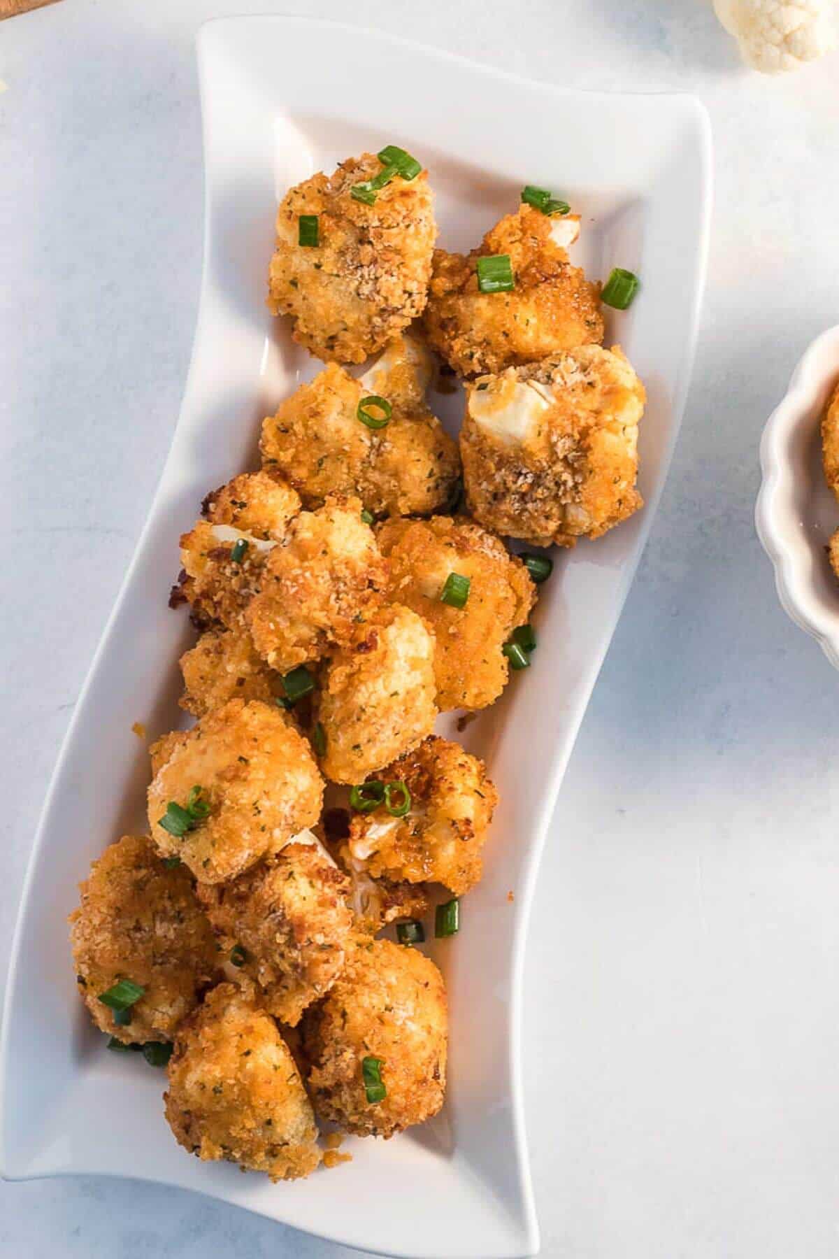 a plate of air fryer cauliflower