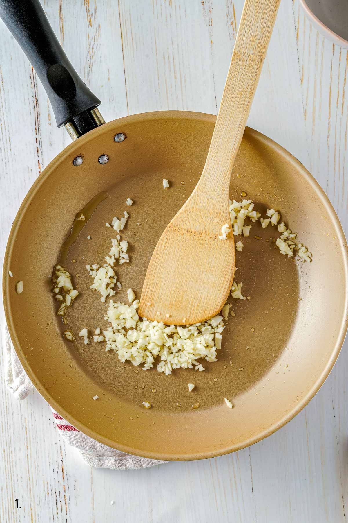 sauting onion on a pan