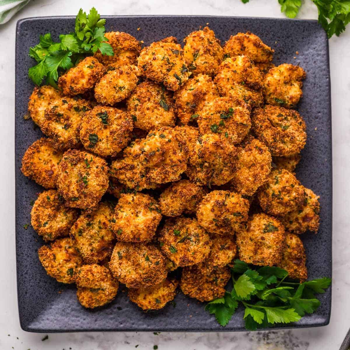 Air fryer popcorn shrimp top