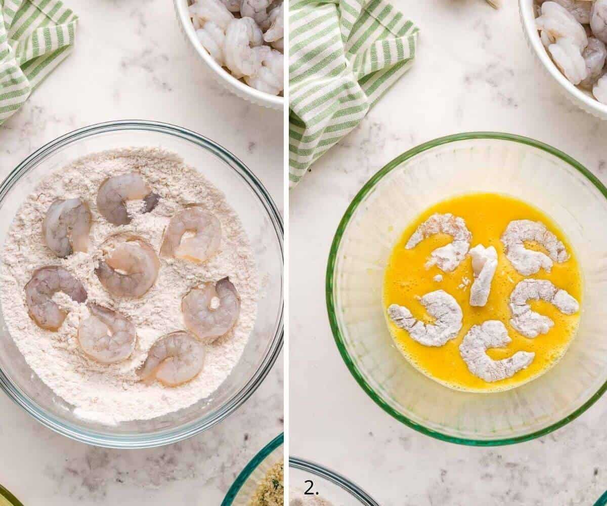 prawns dipped in flour an egg
