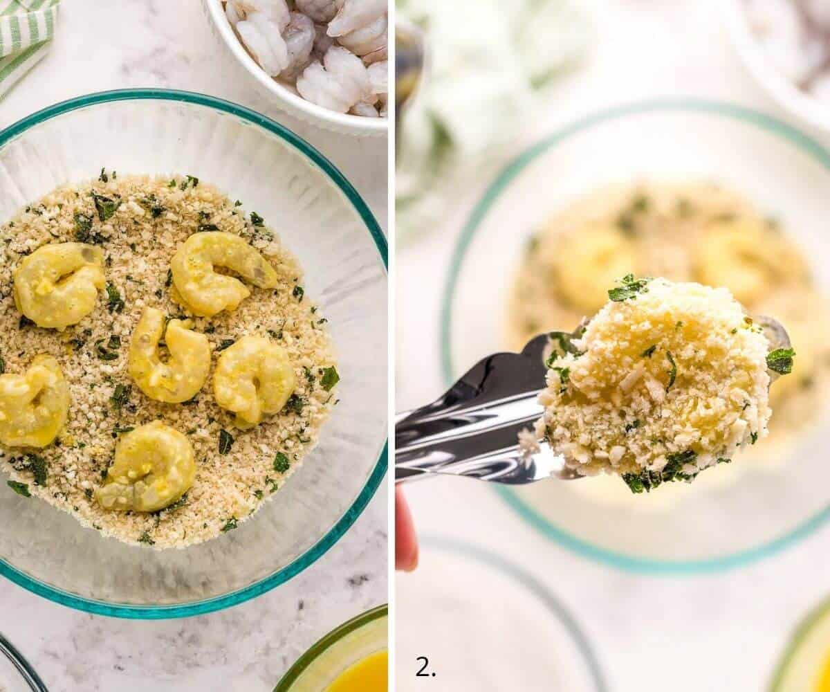 breading prawns in panko