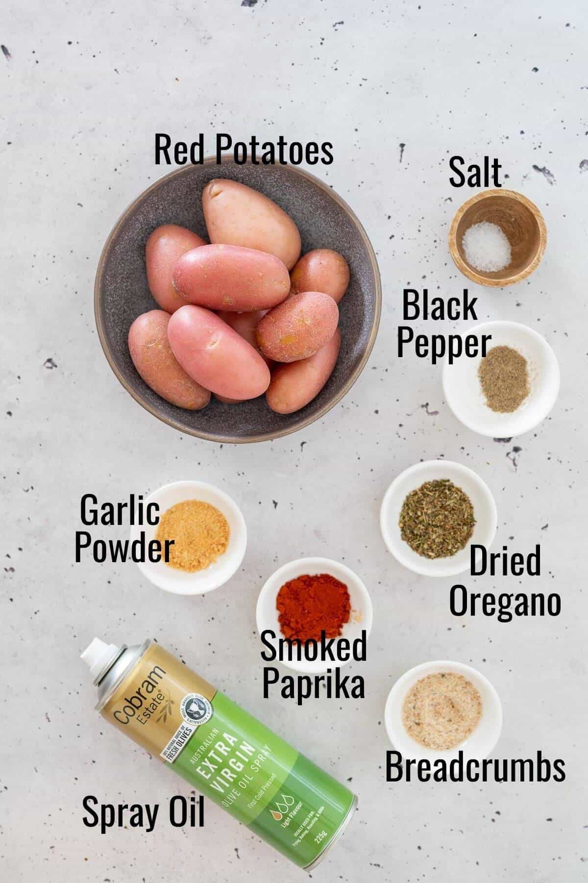 ingredients to make air fryer smashed potatoes