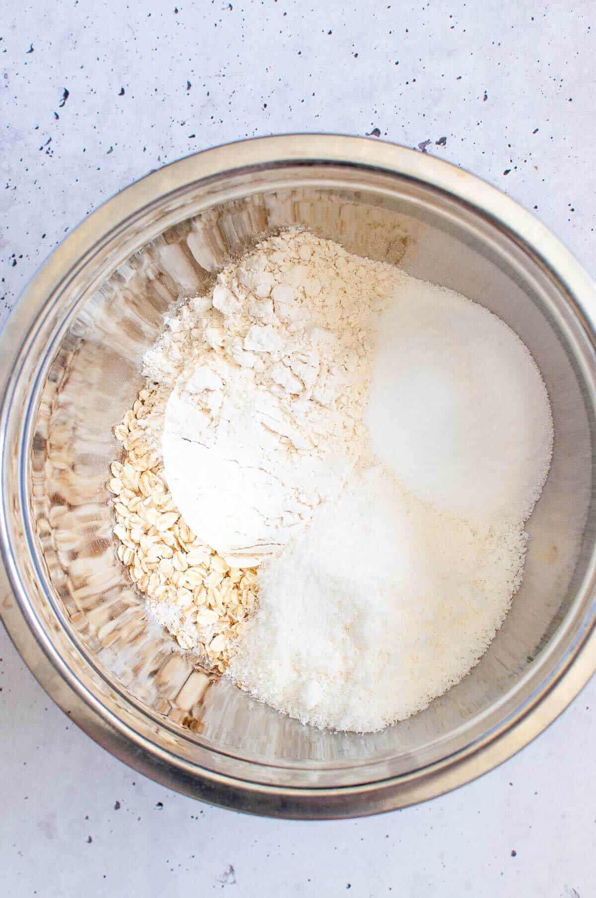 Dry ingredients in a bowl