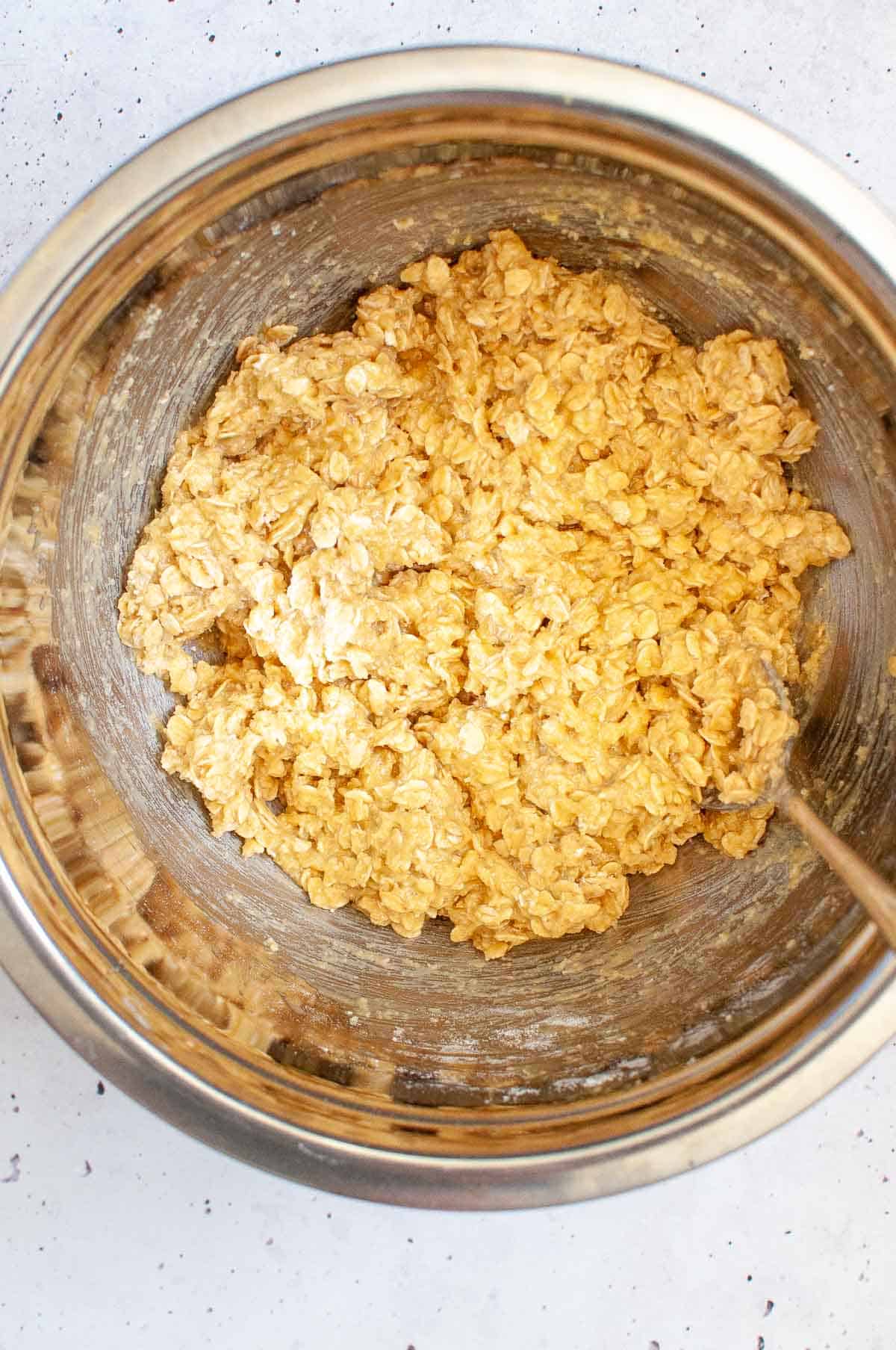 anzac biscuit mixture in a bowl