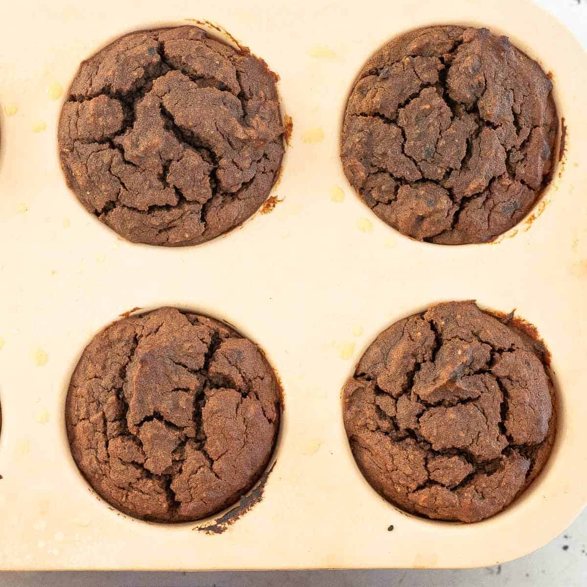 Chocolate Black Bean Muffins straight out of the oven