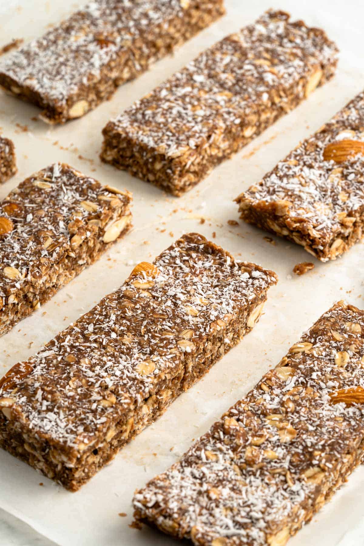 granola bars cut into rectangles