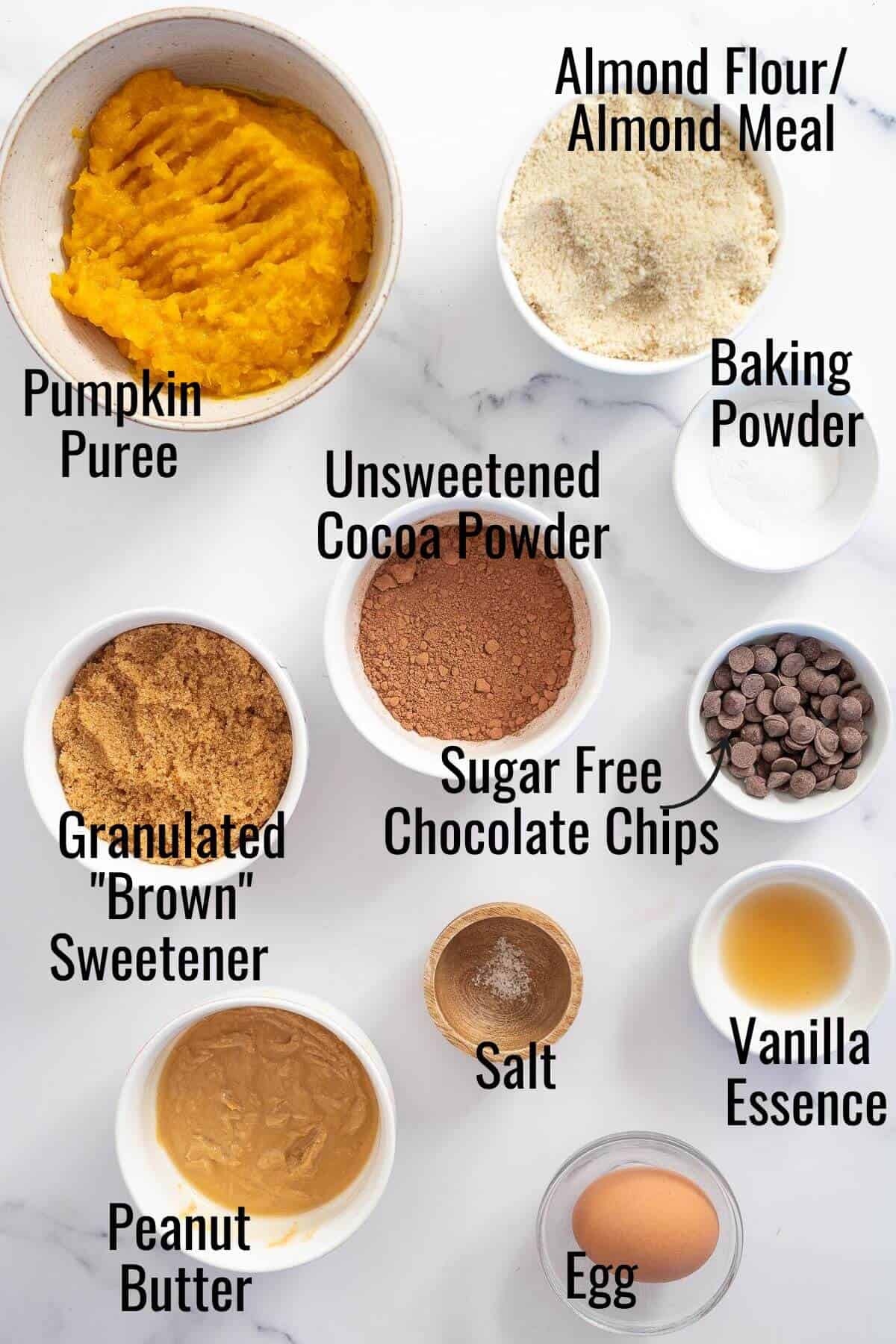ingredients to make healthy pumpkin brownies