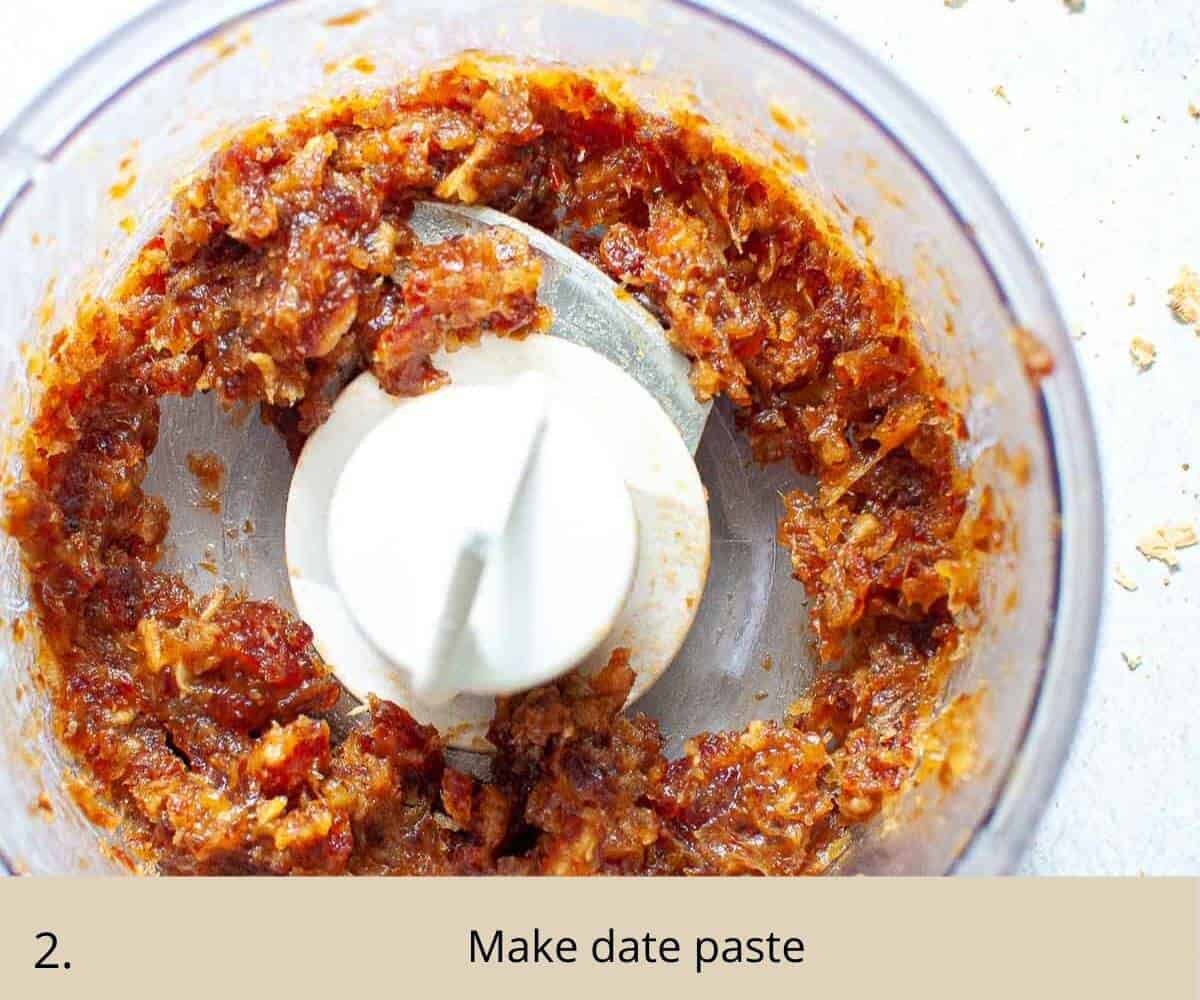 Making date paste for weetbix balls