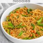 spicy peanut butter noodle recipe pin for pinterest