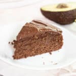 a single slice of chocolate avocado cake