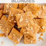 pinterest pin peanut butter blondies