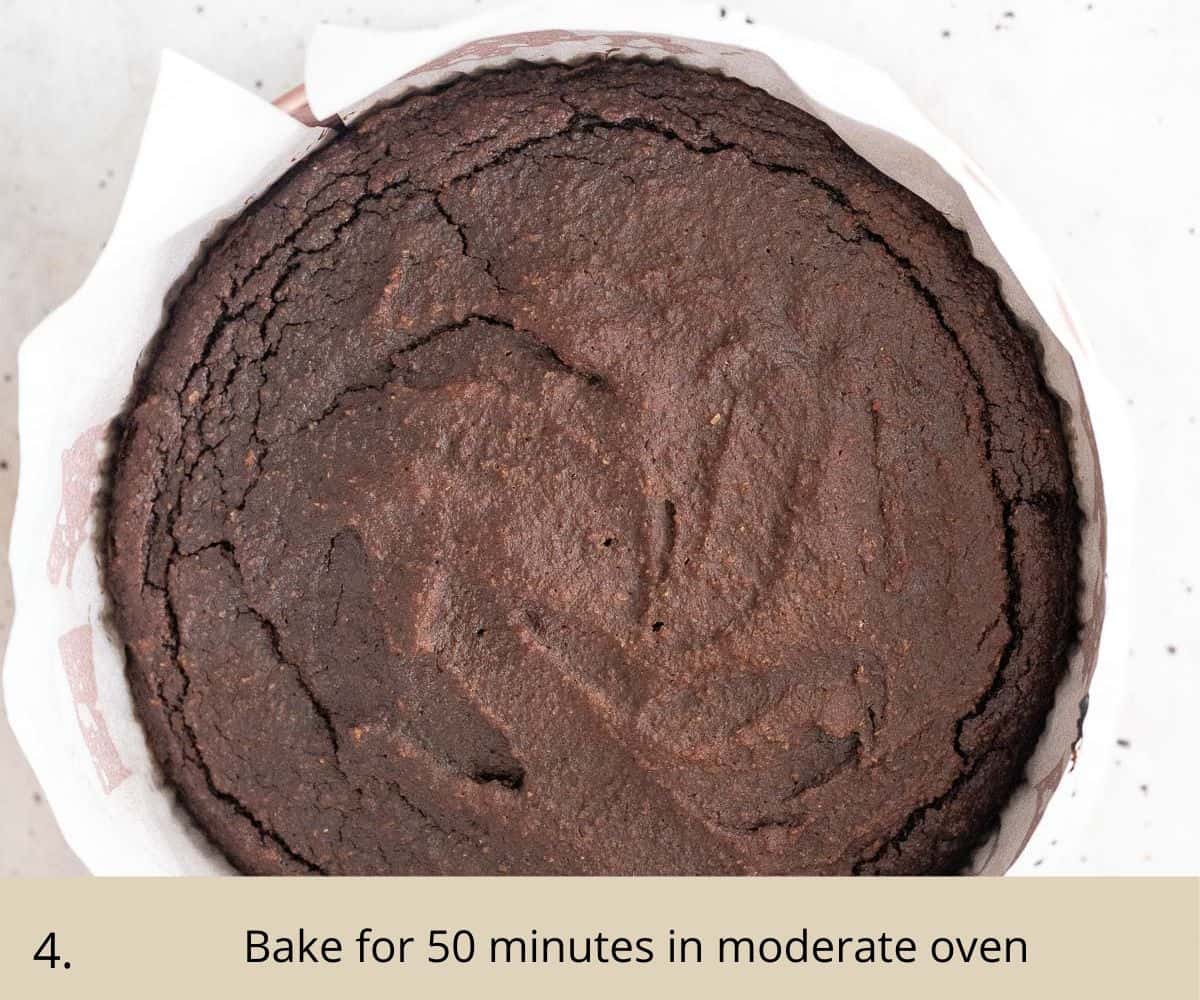 choc avocado cake straight out of the oven