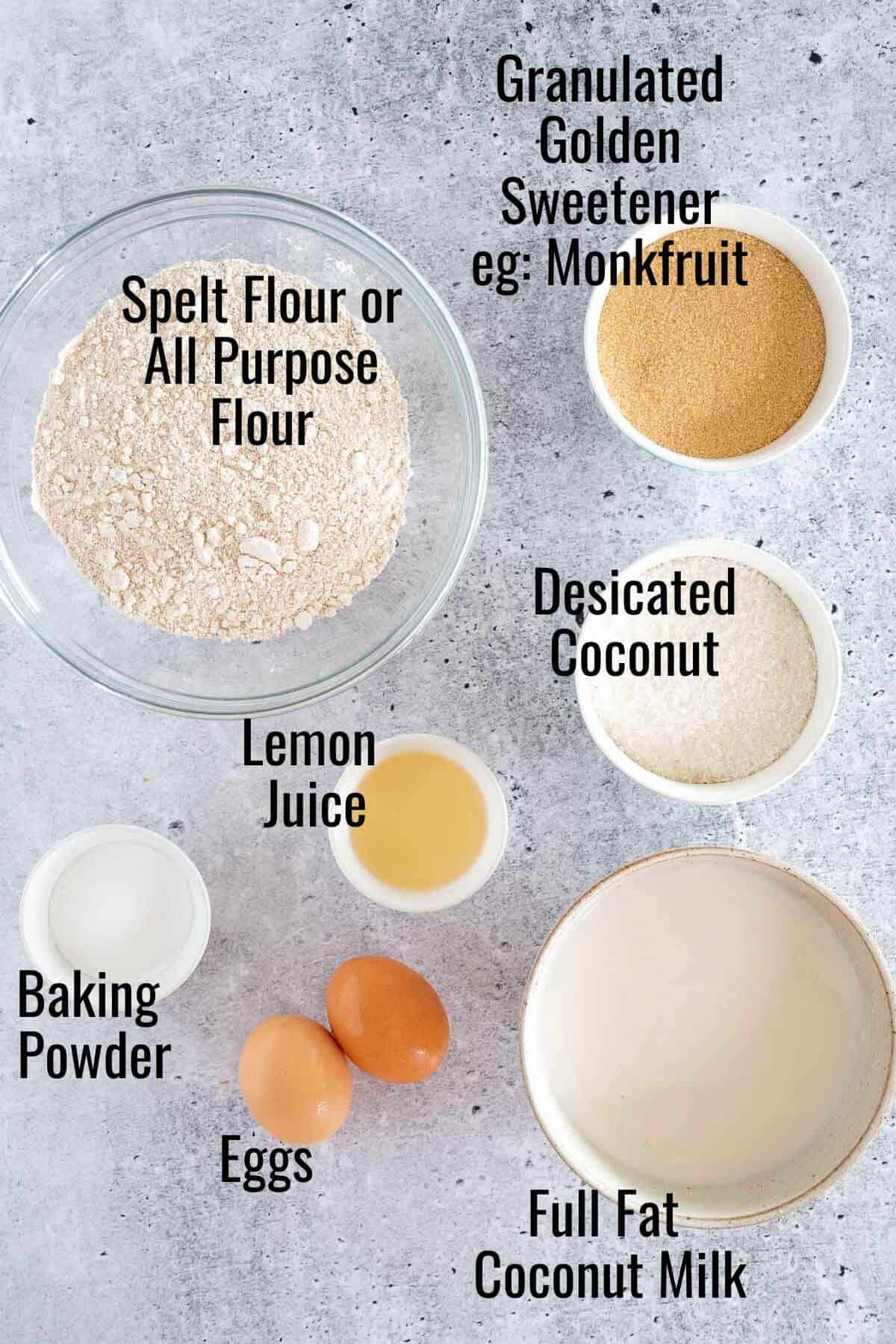 Coconut loaf bread ingredients