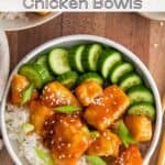 boneless honey garlic chicken bites pin