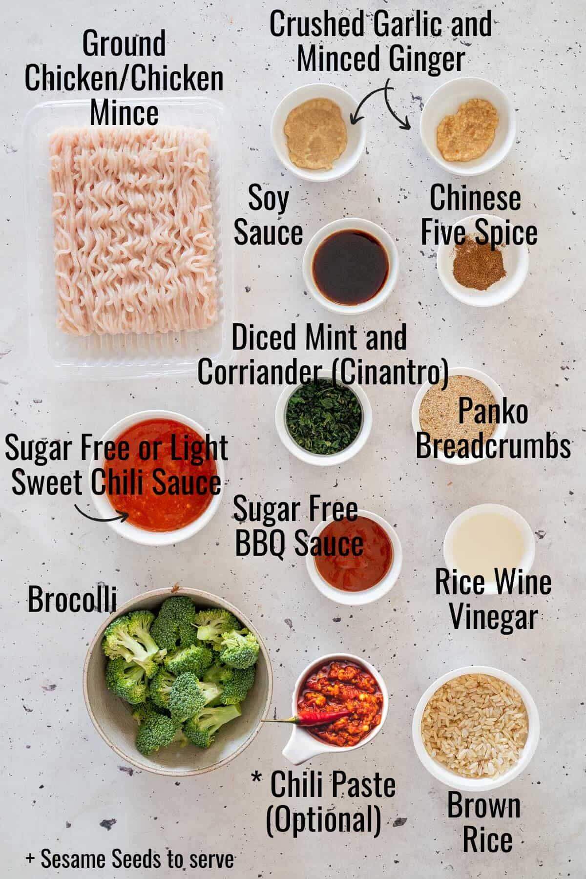 ingredients needed to make asian chicken meatballs
