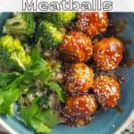 asian baked meatballs with chicken pinterest pin
