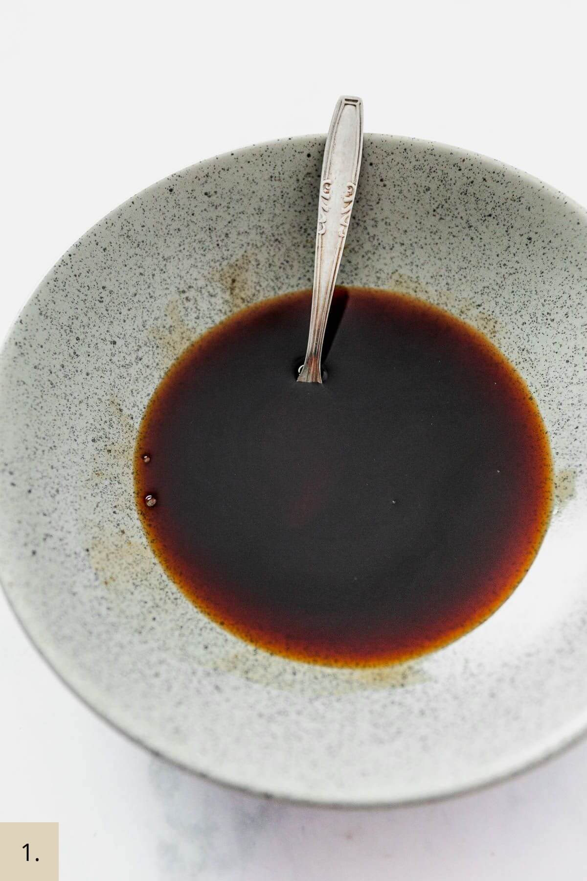 yaki soba noodles sauce in a bowl