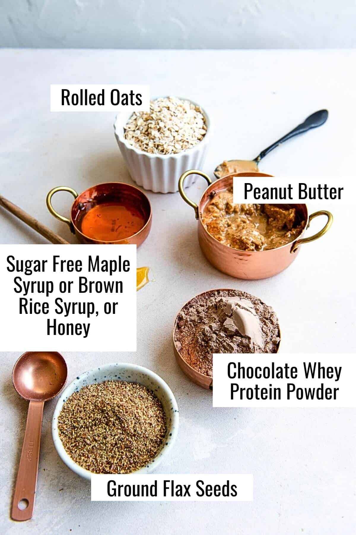 ingredients for no bake peanut butter protein bars