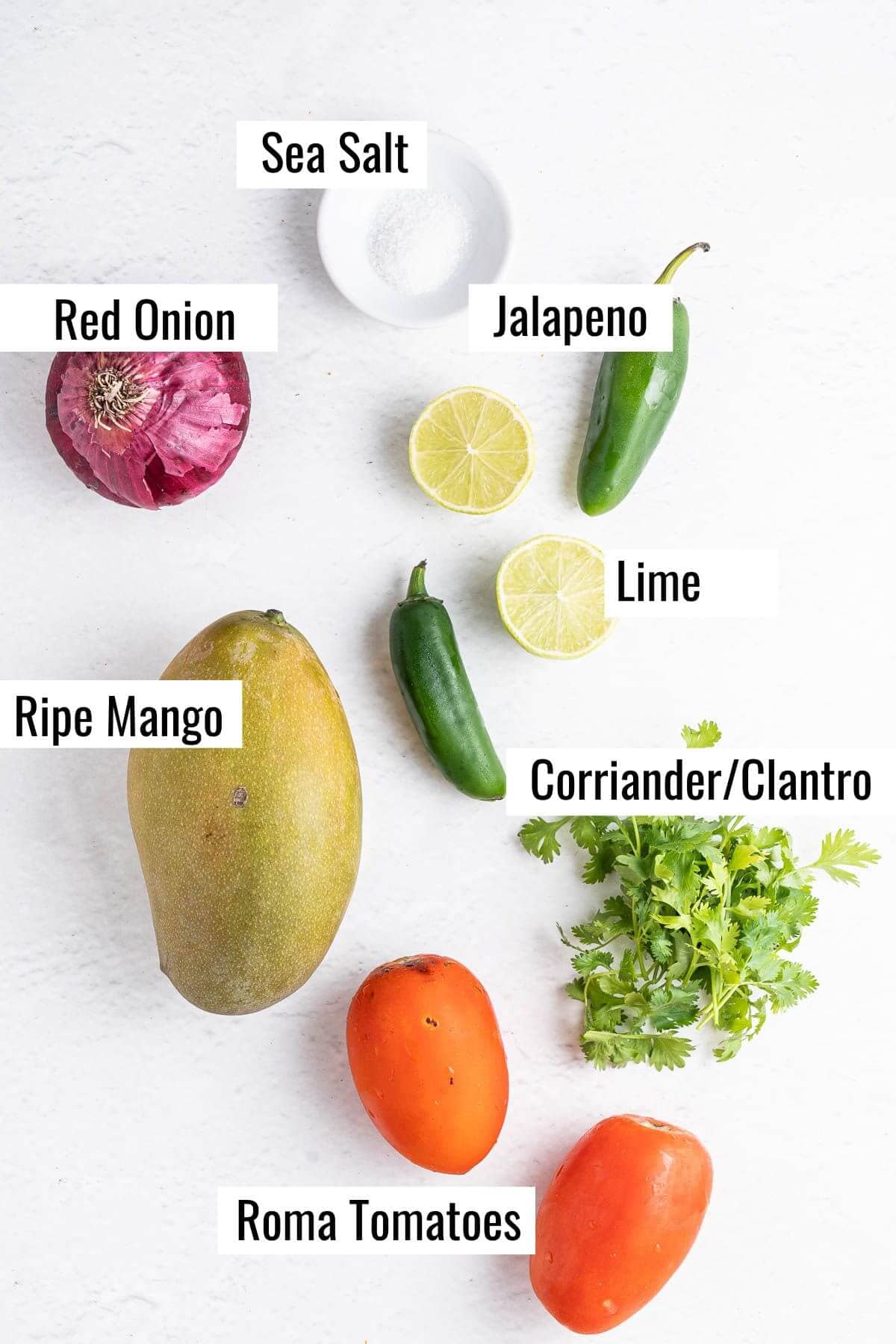 ingredients needed to make mango salsa with roma tomatoes