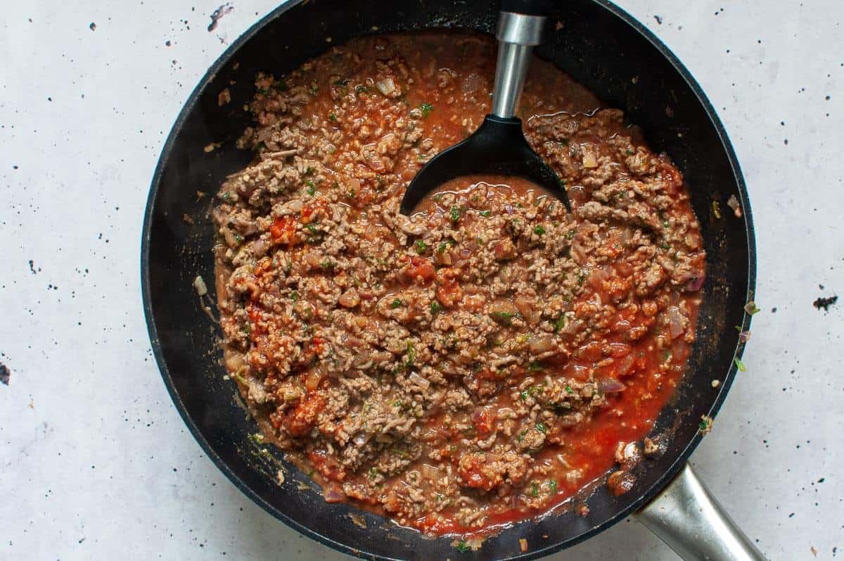 coking beef mixture for shepherds pie