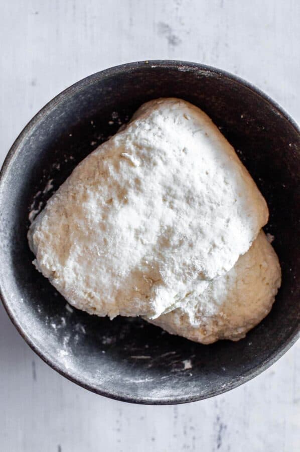 healthy flatbread dough in a bowl