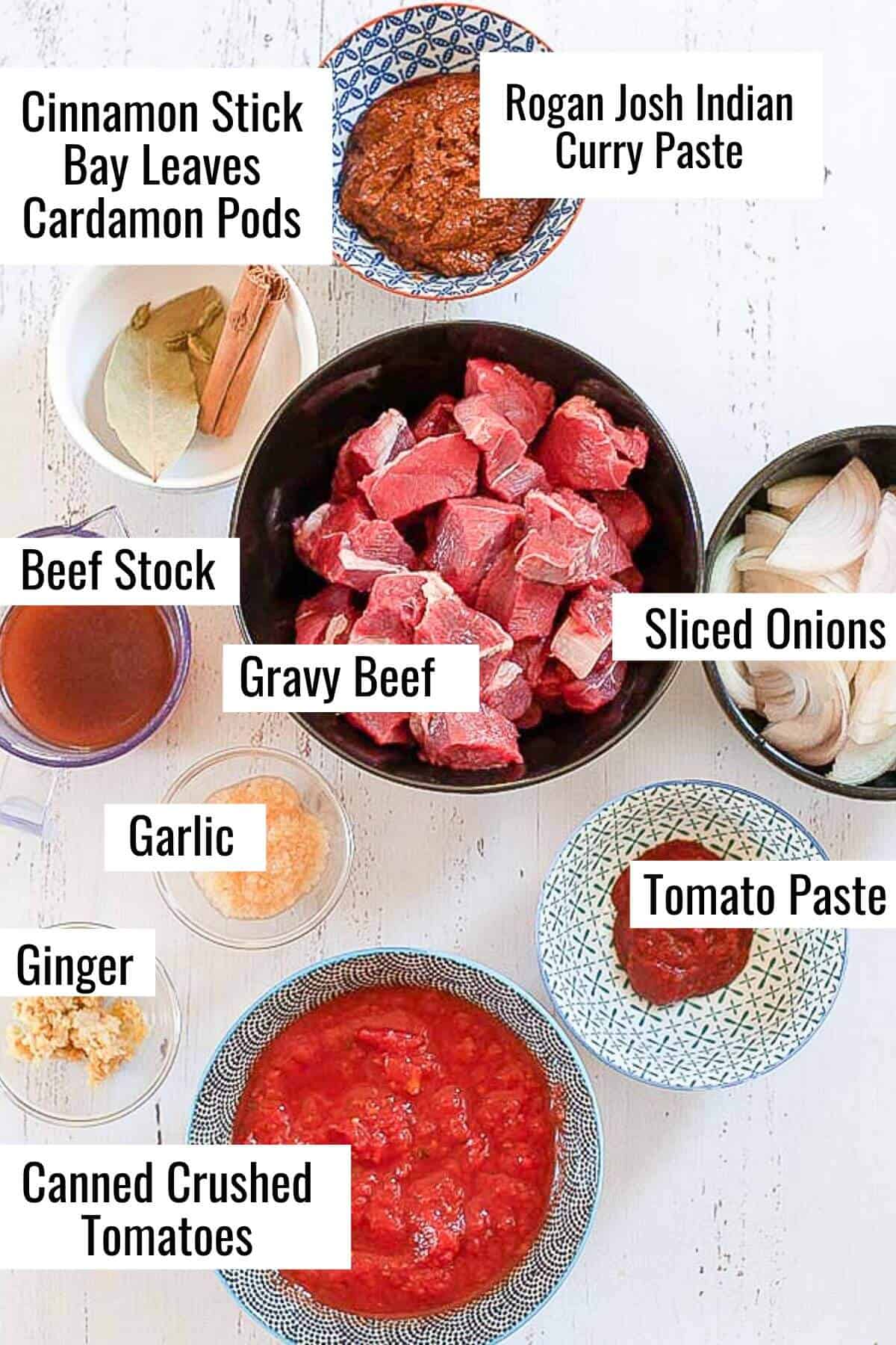 ingredients for making beef rogan josh in the slow cooker