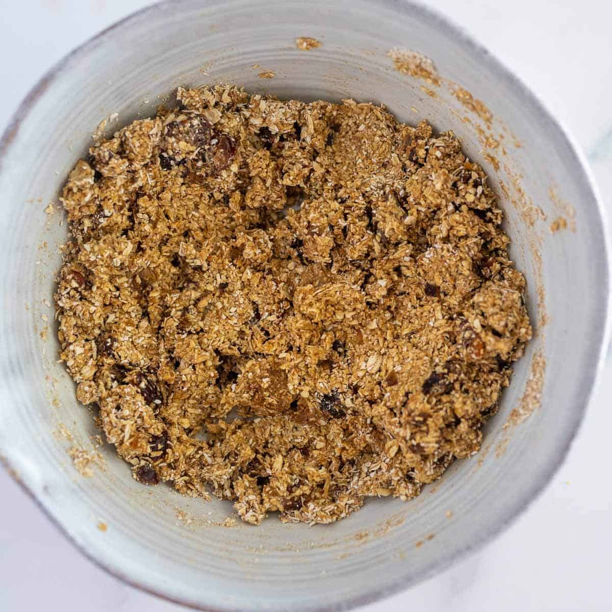 ginger oat cookie mixture in a bowl