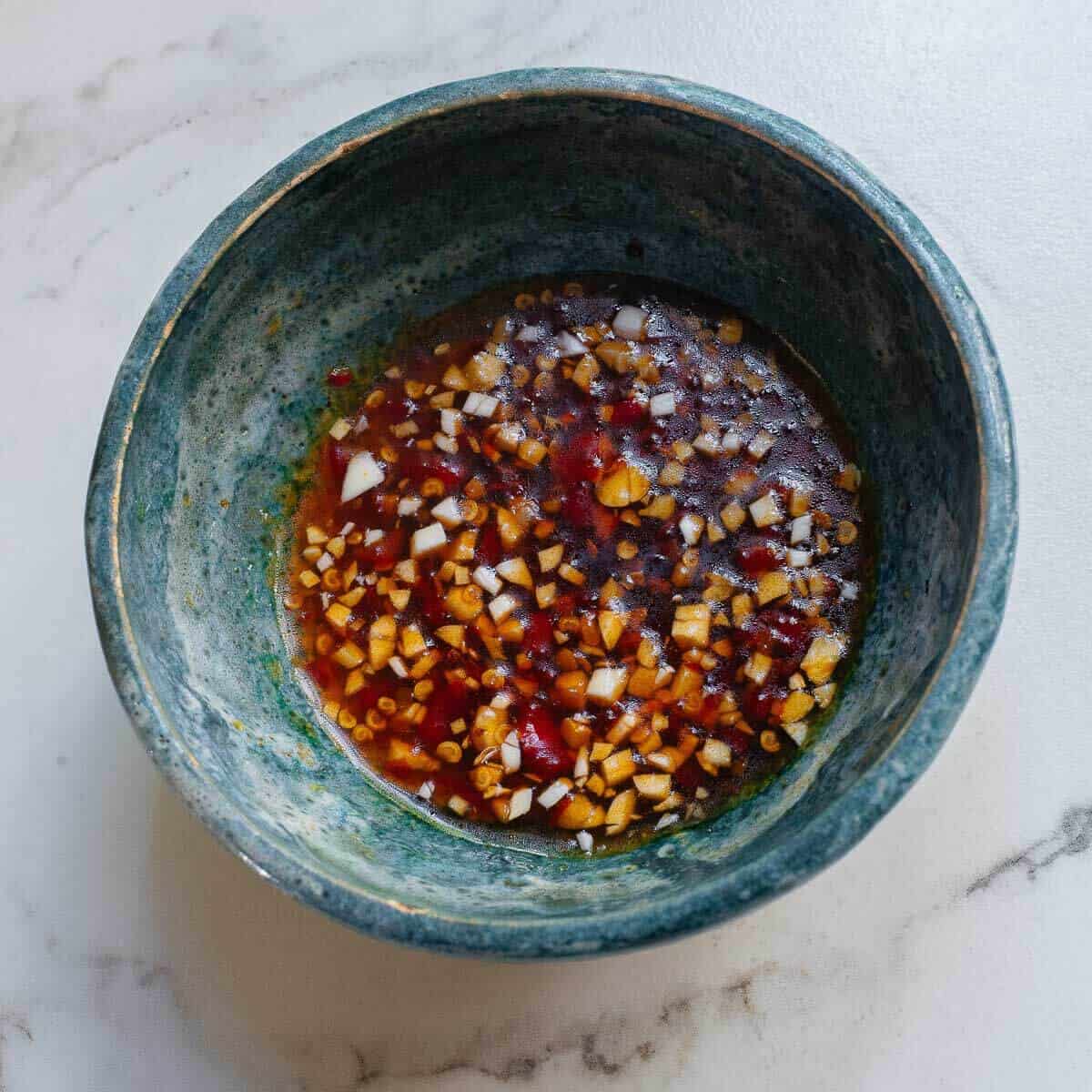 home made spicy gochujang sauce in a bowl